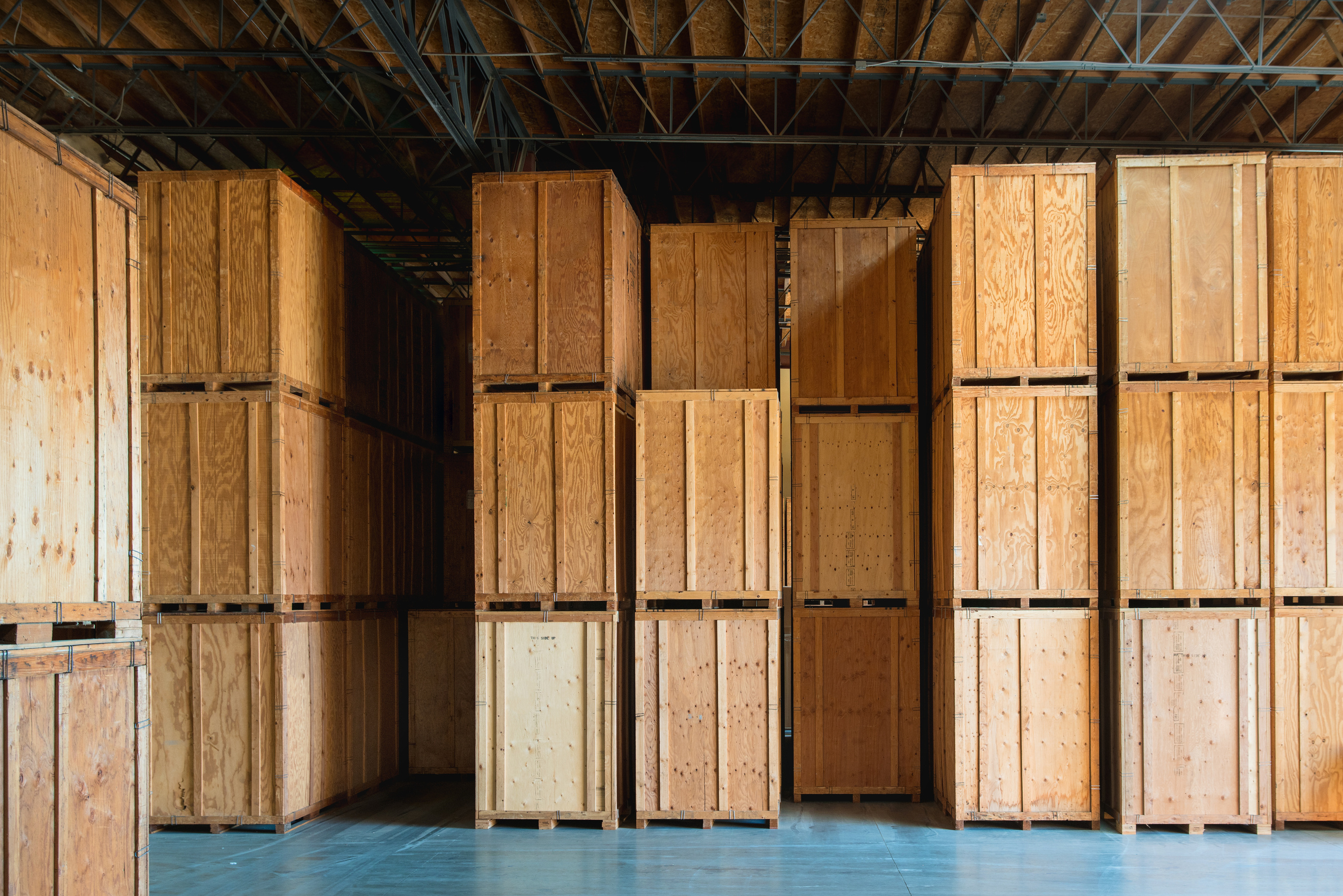 Wood Crates - Clean Storage Warehouse with Custom Crates